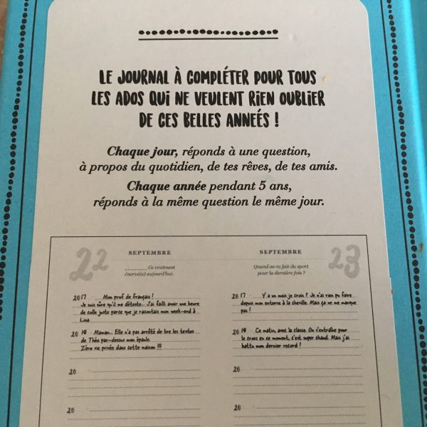 5 ans de ma vie d'ado  un journal à offrir aux adolescents